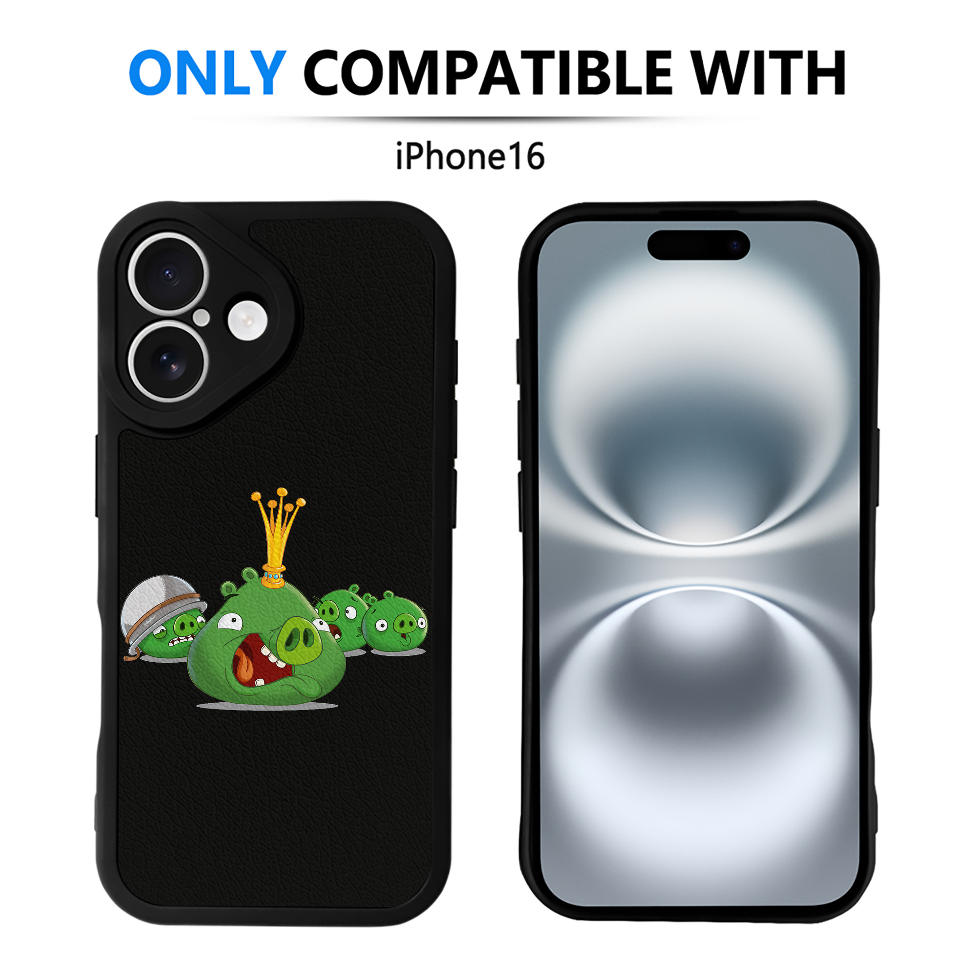 （画像用） Angry Birds アングリーバード 【iPhone 16シリーズ対応】シリコンスマホケース（レザー調） 材質：シリコン